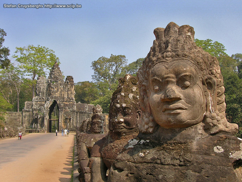 Angkor - Southern gate Angkor Thom Angkor is the collective term for all temples in the area north of the city Siem Reap. The first city was founded in 889 and then a tradition of more than 500 years of building new temples and cities which became the capital of the Khmer empire, was started. Angkor is on the list of the UNESCO heritage and is without any doubt one of the world wonders. Stefan Cruysberghs